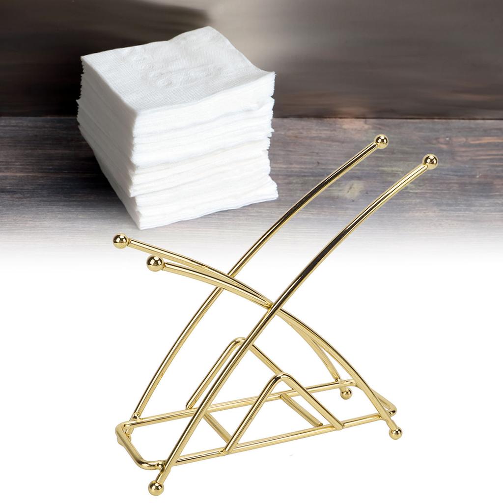Napkin Holder Fashion Elegant Thickened X Shaped Hotel Table Napkin Holder Wrought Iron Vertical Tissue Holder