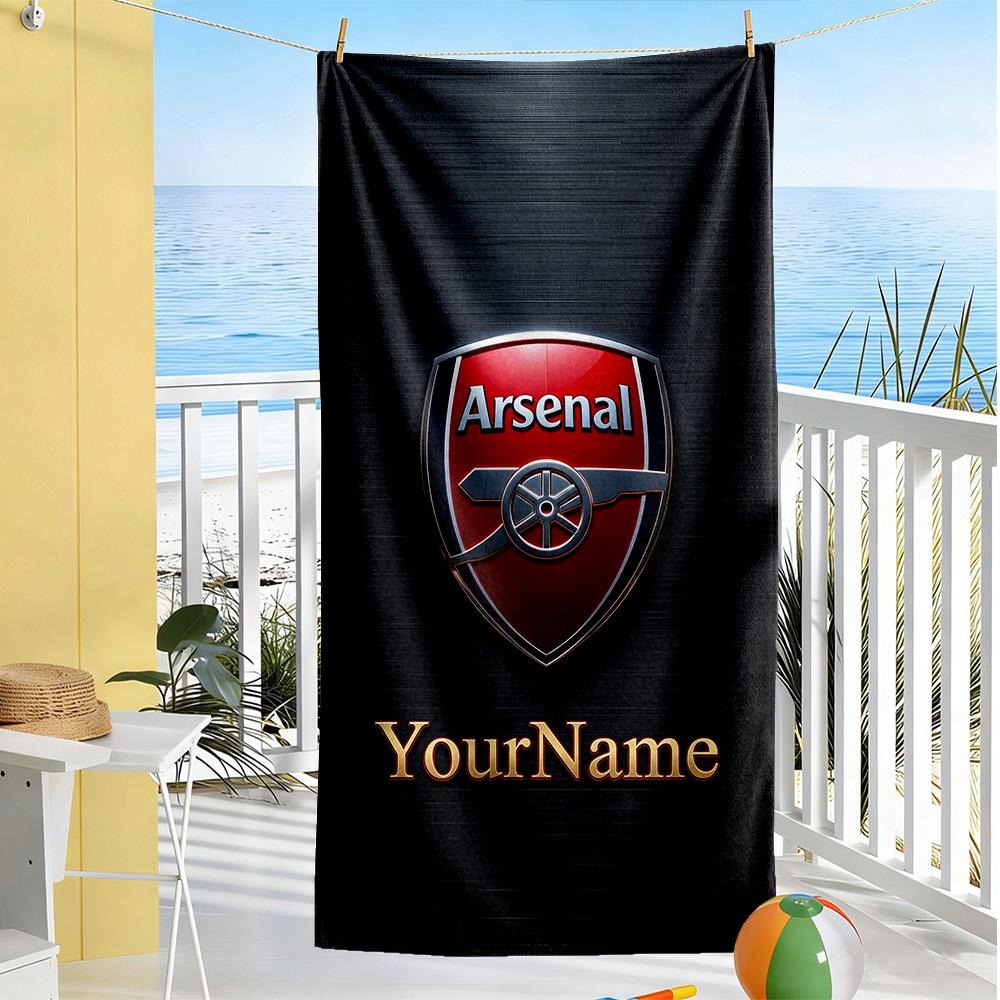 Arsenal Customized Name Beach Towel High Absorbency & Quick-Dry Suitable for Sports Travel Swimming Yoga Bathroom Beach And Pool