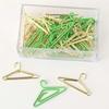 1set Green Cute Paper Clip Storage Long Paper Clip Ledger Decorative Bookmark Paper Clip Small