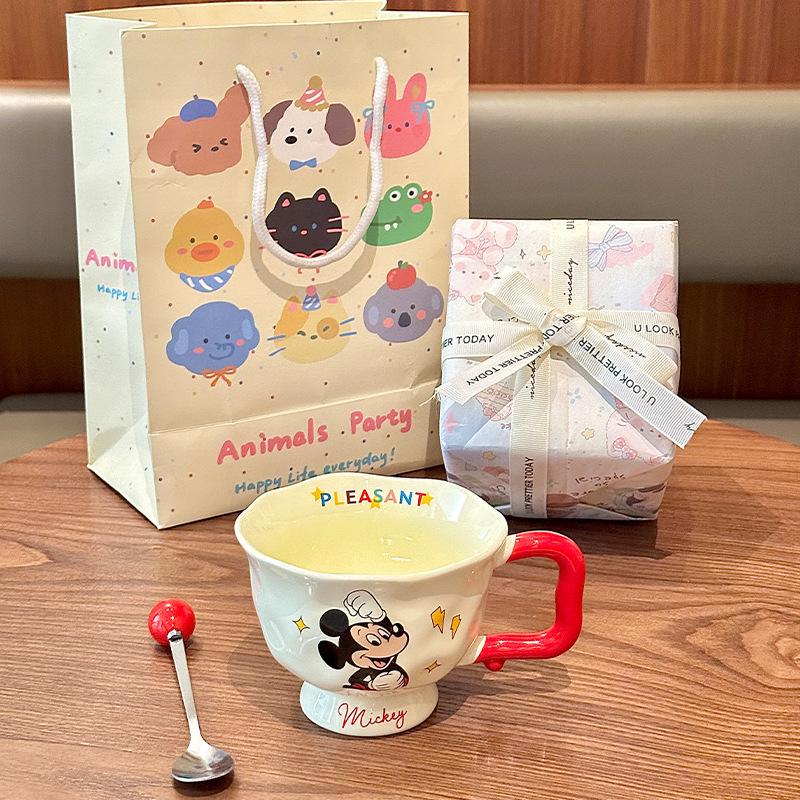 Genuine high-value children's water cup cute ceramic mug dormitory office coffee mug for girl's birthday gift