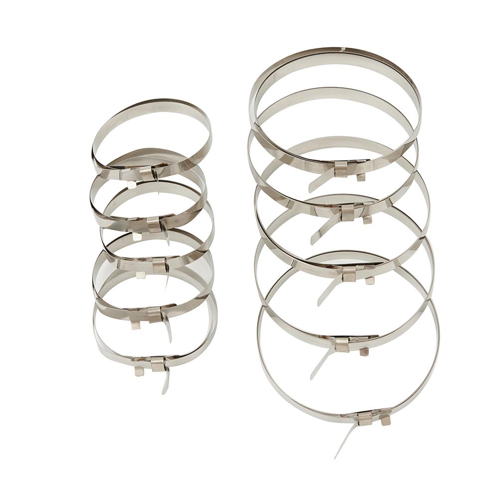 Automobil 10 Stück Edelstahl Achsgelenk Manschette Crimpklemmen Set mit 5 kleinen und 5 großen Bändern für vordere hintere linke rechte Achsen