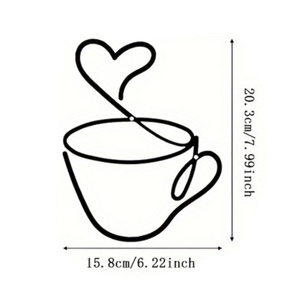 Wall Mounted Wall Hanging Decoration Coffee Cup Wall Iron Art  Home Interior