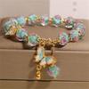 Nature Glass Bead Bracelet Adorned with Butterfly Pendant and Rose Garden Charm for All Day Comfort and Elegant Styles