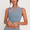 Women's Summer New Fashion Slim Sexy Sleeveless Fake Two Rope Mesh Short Top