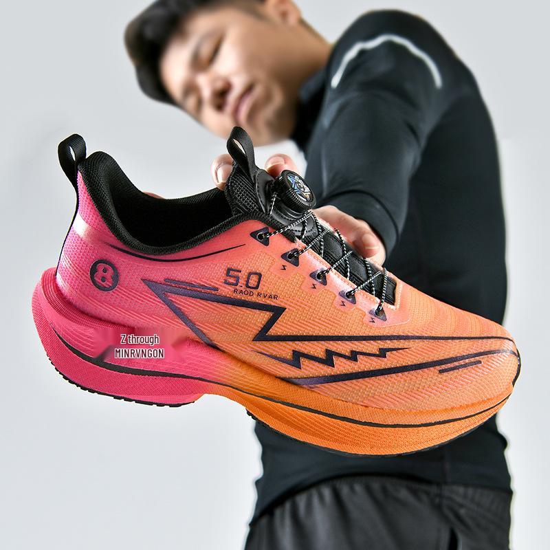 

Мужские молодежные нескользящие дышащие кроссовки из сетки для бега с вращающейся пряжкой и амортизирующей мягкой подошвой 35