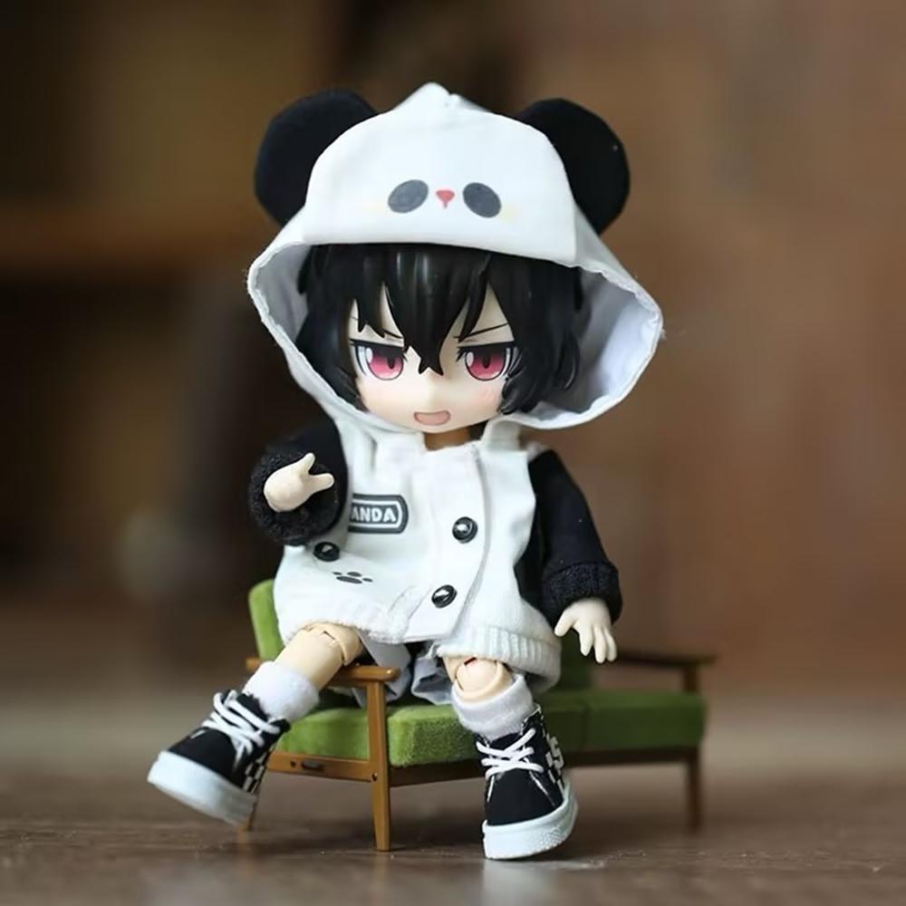 OB11 Doll Bear Coat Set Clothes And Pants Suit For Ob11 1/12 Doll Outfit Daily Casual Accessories For Children Diy