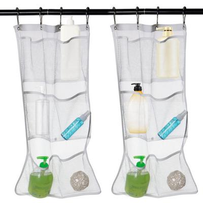 Bathroom Hanging Bag Large Capacity See-through with Hooks Great Load Bearing Quick Dry Mesh Shampoo Body Wash Shower Organizer Shower Caddy