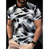 New Summer Men's Fashion T-shirt Personality Geometry Pattern Printed Men's T-shirt Top