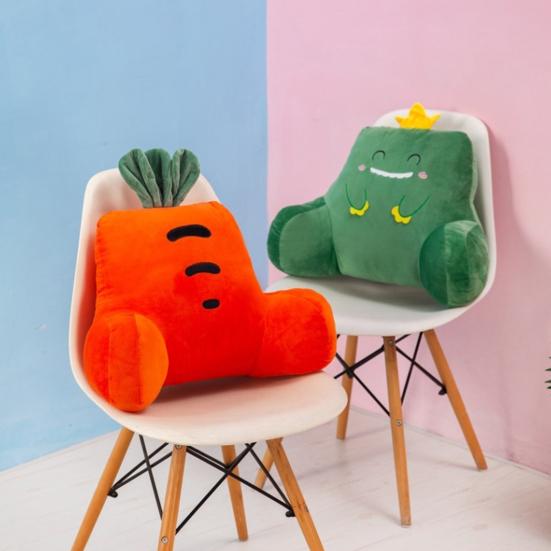 Waist Cushion with Arm Support Cartoon Plush Throw Pillow Stuffed Waist Pillow Back Cushion for Sofa Bed Couch Office Chair