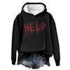 Women's Casual Fashion Wine Turkey Family Print Long Sleeve O-Neck Pullover Hoodies