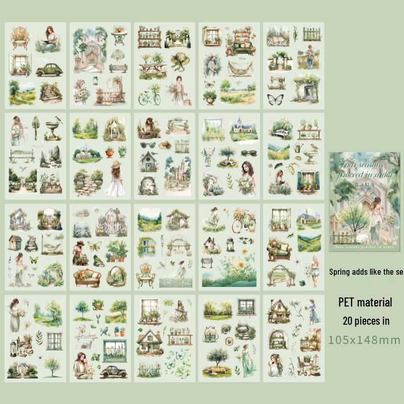 

Книга наклеек Zaomo Четыре сезона: Декор для фото путешествий девочки, 4 дизайна