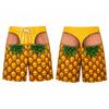 Novelty Funny Tropical Fruit Print Swim Trunks Summer Men's Quick Dry Surfing Shorts Optical Illusion Pattern Beach Party Shorts