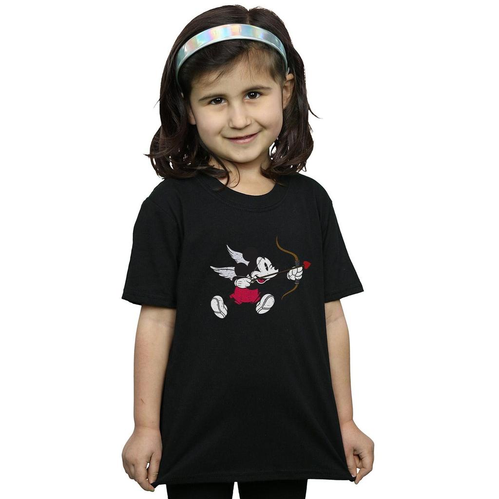 Disney Girls Mickey Mouse Love Cherub Cotton T-Shirt