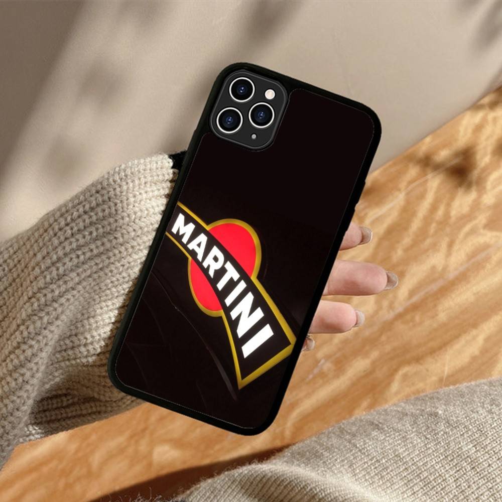 M-Martini Racing Horizontal Stripe PC+TPU Phone Case For IPhone 11 12 13 14 15 16 17 Plus Pro Max Cover