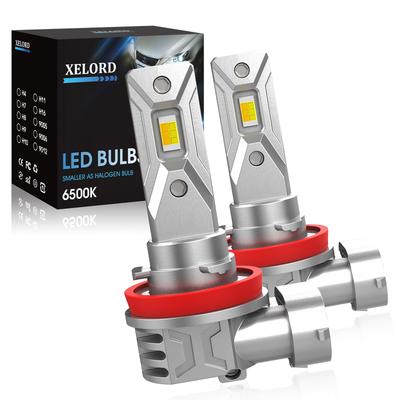 XELORD LED Nebelscheinwerfer H11 LED Super CSP Fahrzeugprüfung 12V Fahrzeug Ersatz-Set mit 2 Leuchten, H11, H8, H16, H9, Gelb/Weiß, Zweifarbig schaltbar,