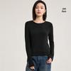 Tencel Wool Collar Base Shirt: Silk-Like, Light, Warm, Round Neck, Knitted Long Sleeve Top for Autumn/Winter Women.