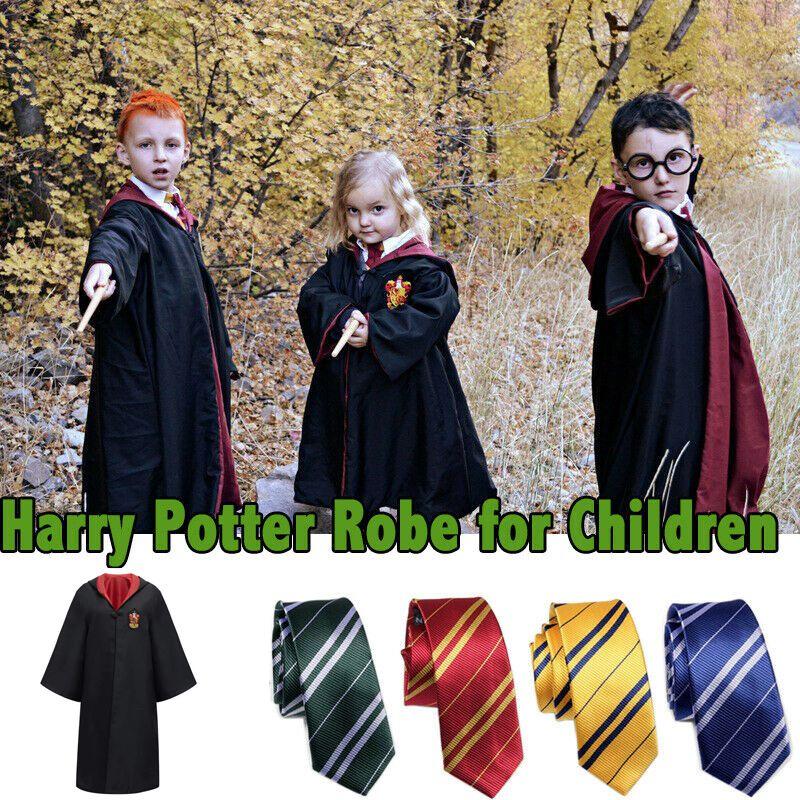 Potter Harry Costume Hogwarts Adult Child Robe Cape Vest Halloween Party Cosplay