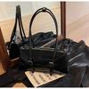 PU Leather Shoulder Bags For Women Retro Burgundy Underarm Bag Pure Color Big Capacity Shopping Totes Luxury Designer Handbags