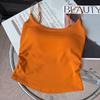 Autumn and Winter New Velvet Sling Vest Thickened Warm with Chest Pad Women's Underwear with Slim Back Top