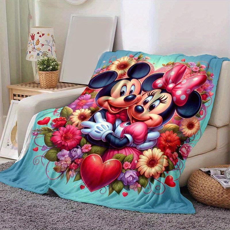 1pc Mickey Printing Blanket - Soft, All-Season Throw for Office Blanket, | Personalized Gift with Adorable Cartoon Design