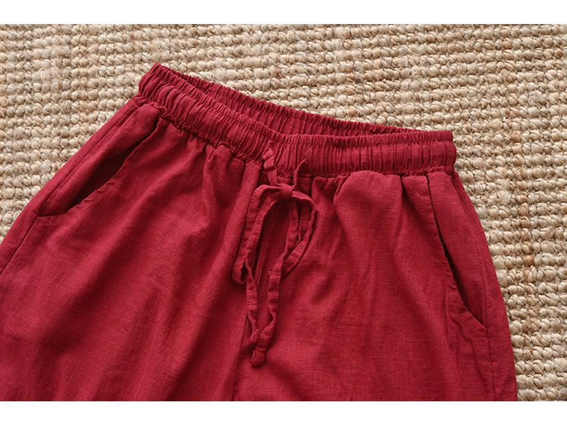 2025 Summer Women's Retro Cotton & Linen Wide-Leg Pants