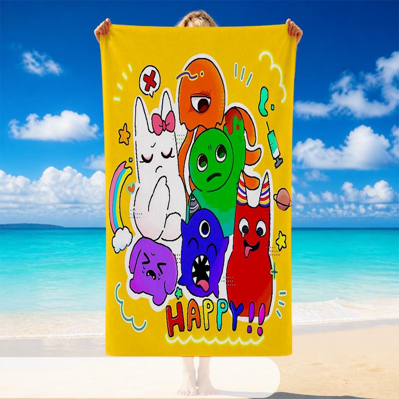 Quick Dry Beach Towel Garten of Banban Pattern, Lightweight Absorbent Towel for Pool Beach Vacation Use