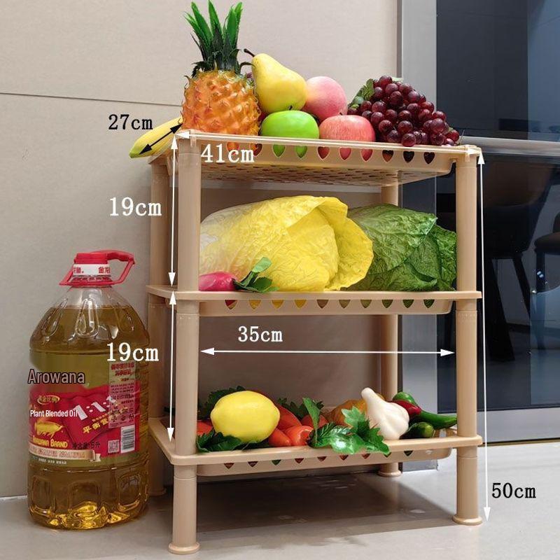 Multi-Layer Floor-Standing Kitchen Storage Rack for Fruits and Vegetables