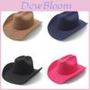 Chapeau de cowboy occidental pour hommes femmes Protection solaire Fedora à large bord pour les voyages d'été