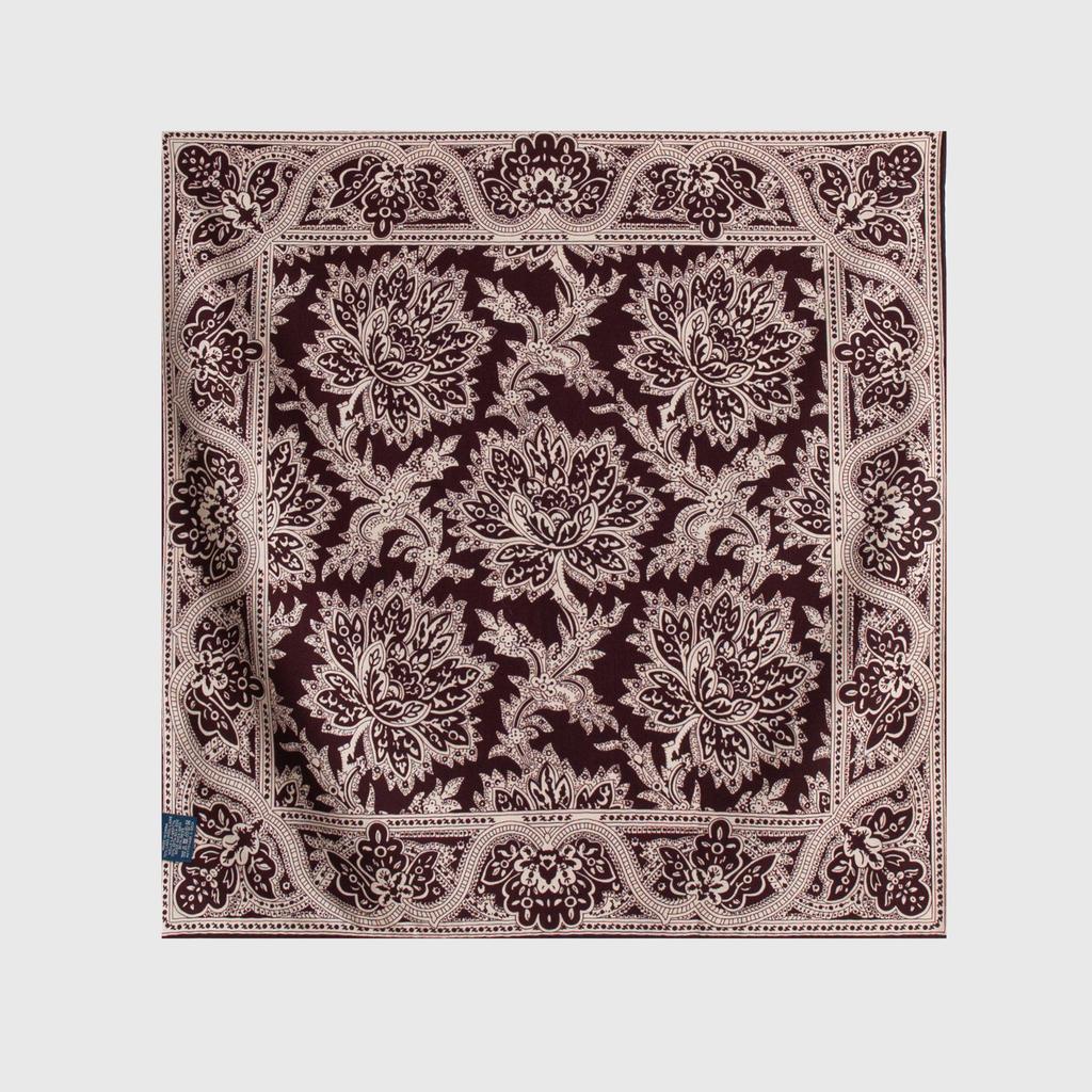 Paisley Cashew Silk Wool Scarf for Women - Handmade, Rolled Edges, High-End Autumn/Winter Square Neck Tie, 70