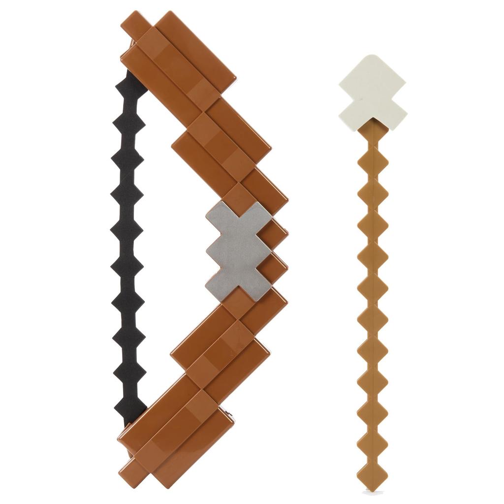 Mattel Minecraft Bow and Arrow Figure for Ages 6 and JDJ04 Kids, Costume, Cosplay, Up, Brown,