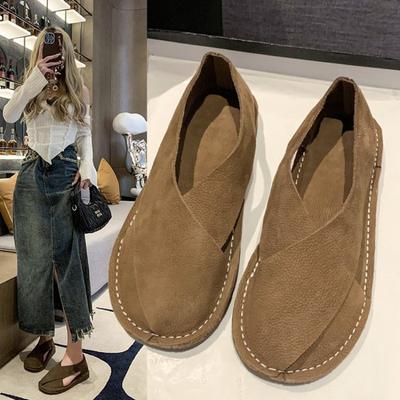 Summer Shoes Women 2025 New Casual Flats Closed Toe Sandals Retro Slip-on Summer Loafers Non-Slip Comfortable Sandal Footwear