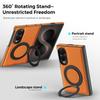 Für Samsung Z Fold 8 Ultra Z Fold 8 Business Lederstruktur Drehbarer Halter Hülle Mit Magnetischer Ladefunktion Stoßfeste Abdeckung Funda