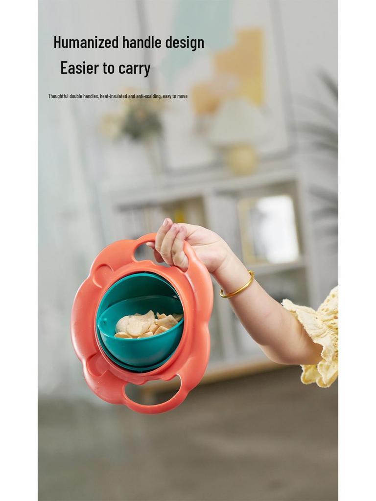 360° Baby Gyro Bowl: Non-Spill, Anti-Scald, Anti-Fall for Easy Feeding