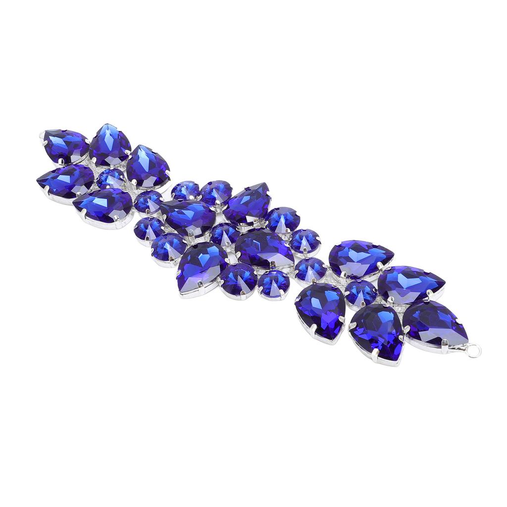 Applique Strass Verre Exquise Éblouissante Fleur Strass Verre Patch pour Vêtements Robe de Mariée