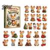 Winter Wonderland Tree Countdown Calendar Christmas Advent Whitetail Deer Decorations 2D Calendar 24-Day with 24