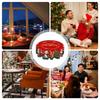 150/180cm Christmas Snowman Circular Tablecloth Vintage Polyester Red Cover Protector Christmas Tablecloth Protector Cover