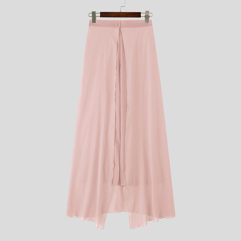 INCERUN Herren Elastischer Bund Doppellagig Patchwork Lässig Maxi Weitbein Hose