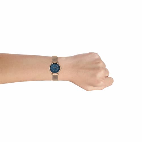 Skagen Women's Watch, Rose Gold/Blue, One Size, Signatur Lille