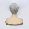Women's Fashionable Synthetic Headband Gray White with Short Curly Hair Naturally Fluffy