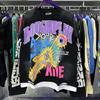 Rough Play Beauty Tide High Street Vintage Skull Foam Printing Long Sleeve T-Shirt Men'S And Women'S Loose Casual Bottom Shirt
