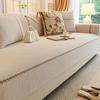 2025 French Cream Leather Sofa Cover: Elegant, Non-Slip, Year-Round Cushion Protector