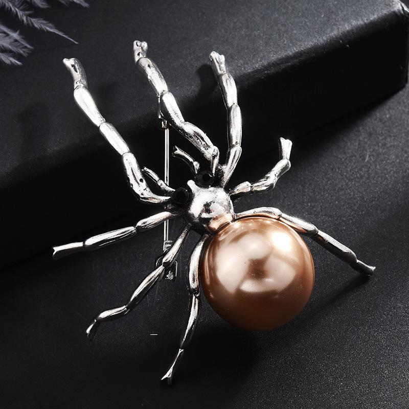 Neue Vintage Spinne Perle Brosche Pins Koreanische Mode Insekt Revers Pins Corsage Abzeichen Schmuck Geschenke Für Frauen Und Männer Zubehör