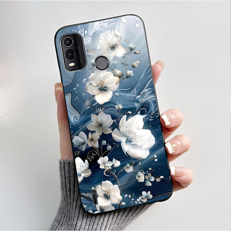 Per Nokia G11+ G11 G21 Custodia Coppia Moda Farfalle Fiori Nero Morbido Silicone TPU Cover Posteriore per Telefono Nokia G11 Plus
