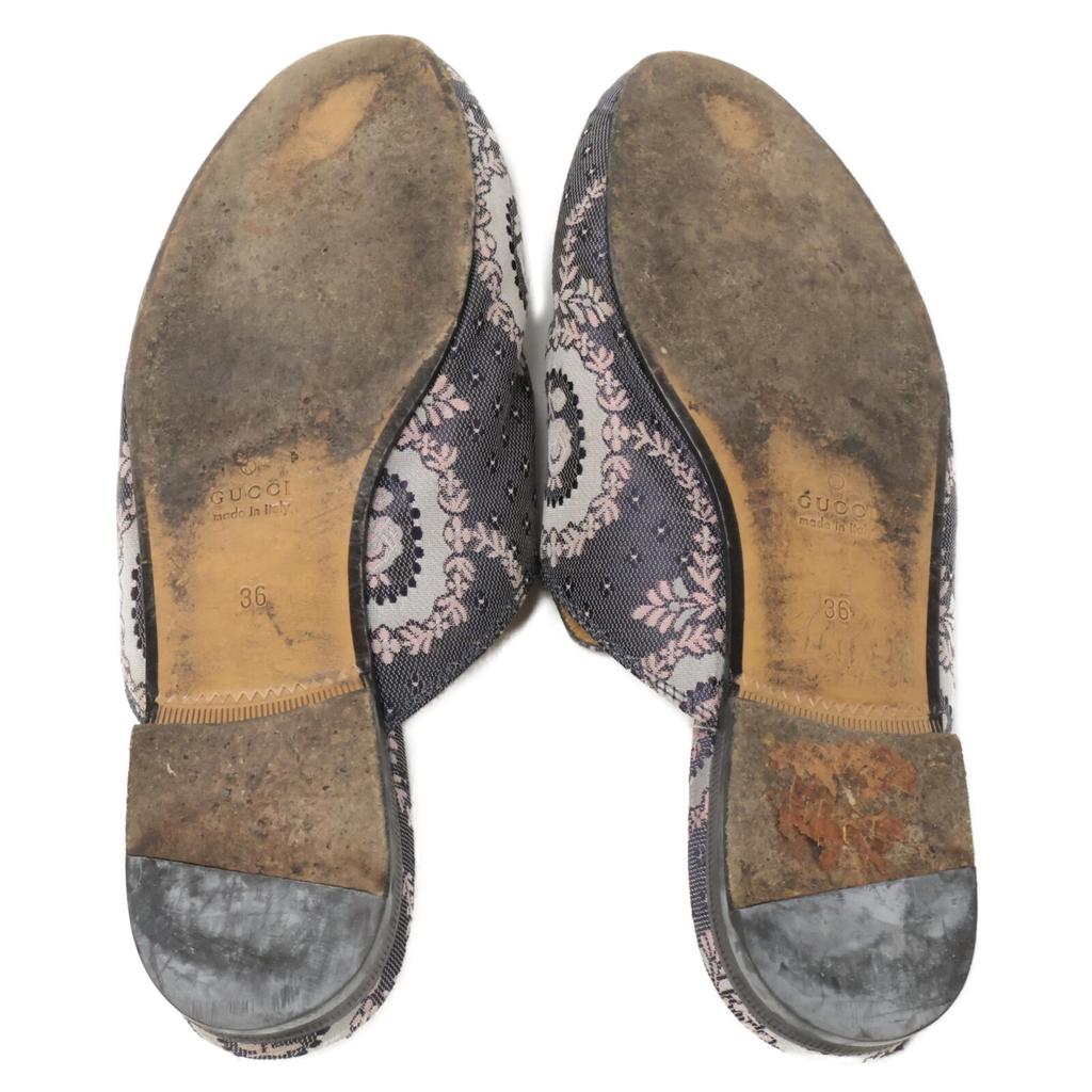 GUCCI 423514 Princetown Horsebit Slippers/Sandals shoes 36 Navy systemUsed