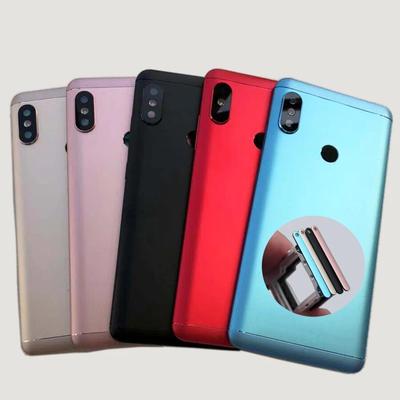For Xiaomi Redmi Note 5 Door Housing Back Battery Cover+ SIM Card Tray + Side Buttons + Camera Flash Lens Replacement