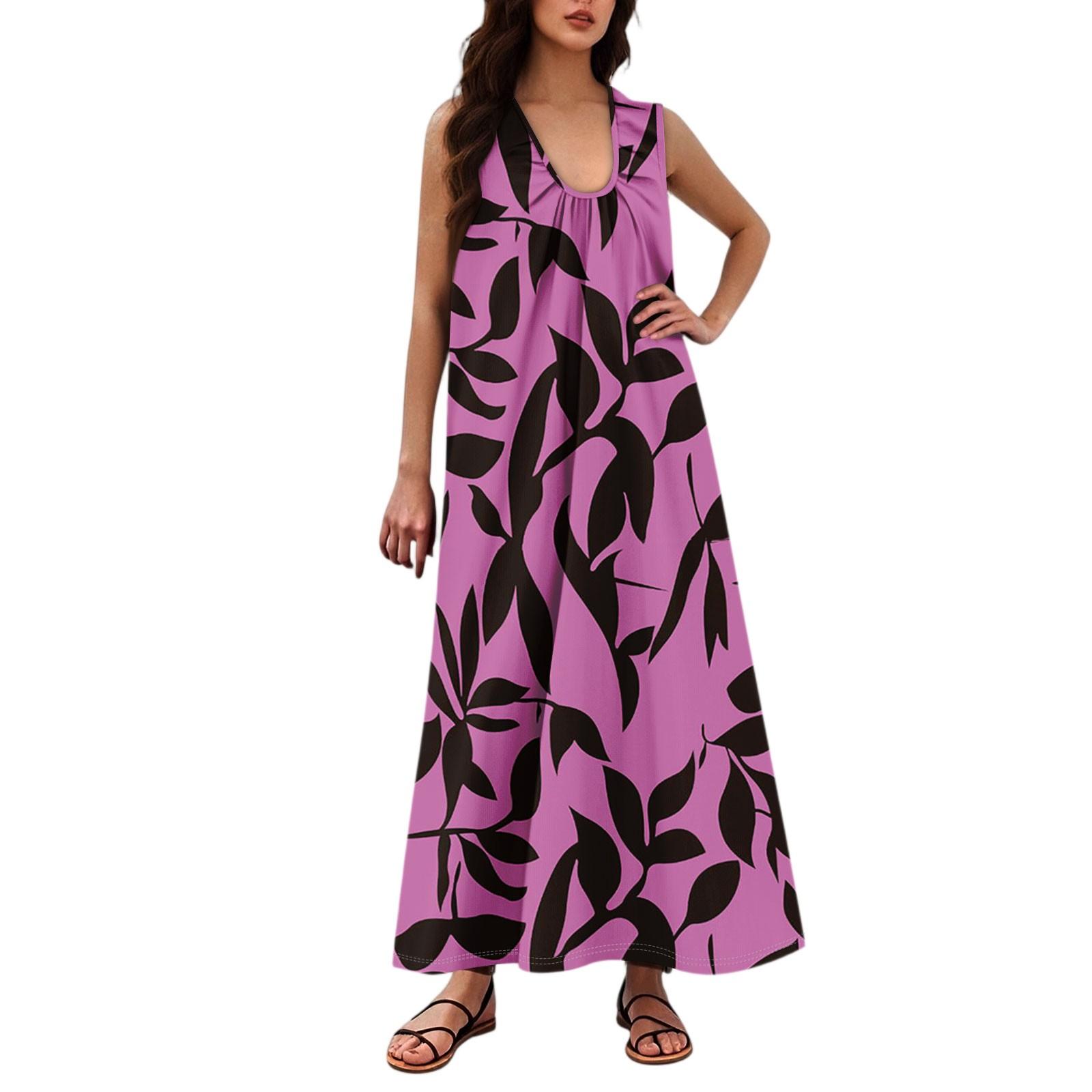 

Женская Мода Повседневная А-силуэт Цветочный Принт Эффект Молотка Свободная Длинная Юбка с Карманами M