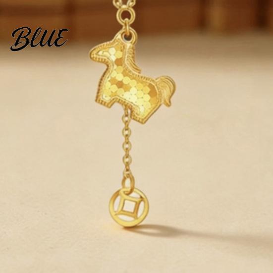Horse Pendant Jewelry Necklace Zodiac Animal Cute Charm Women Chinese