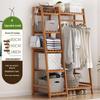 Bamboo Floor-Standing Clothes Rack & Wardrobe Organizer