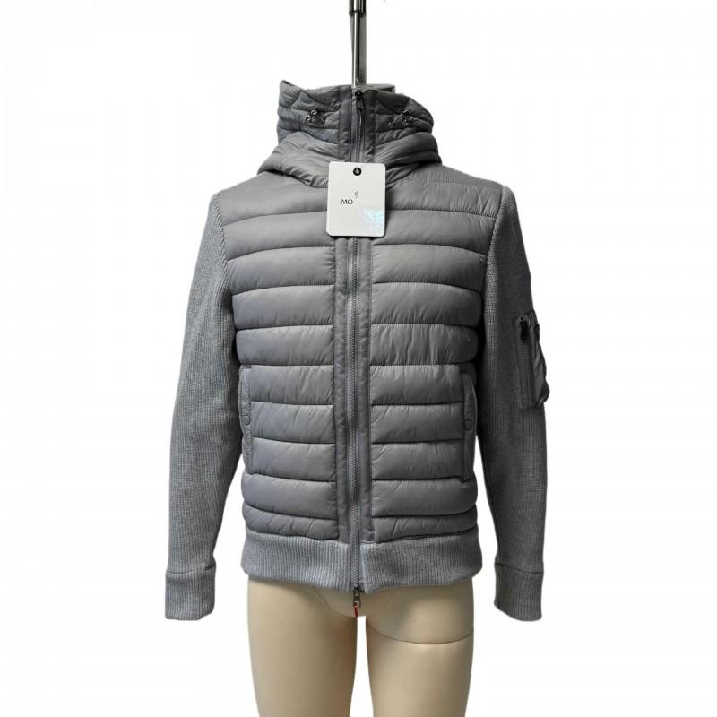 Giacca da Uomo Casual con Cappuccio e Zip in Cotone Patchwork a Maglia Stile Urbano Invernale Cappotto Base
