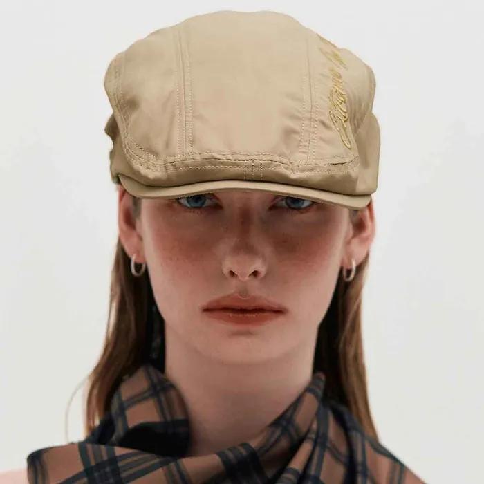 Embroidered Hunting Cap _ BEIGE